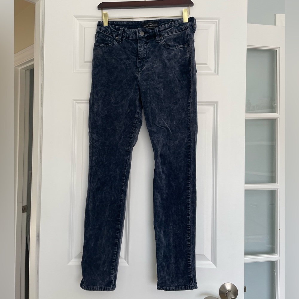 Lucky Brand Blue Crushed Velveteen Brooke Pant